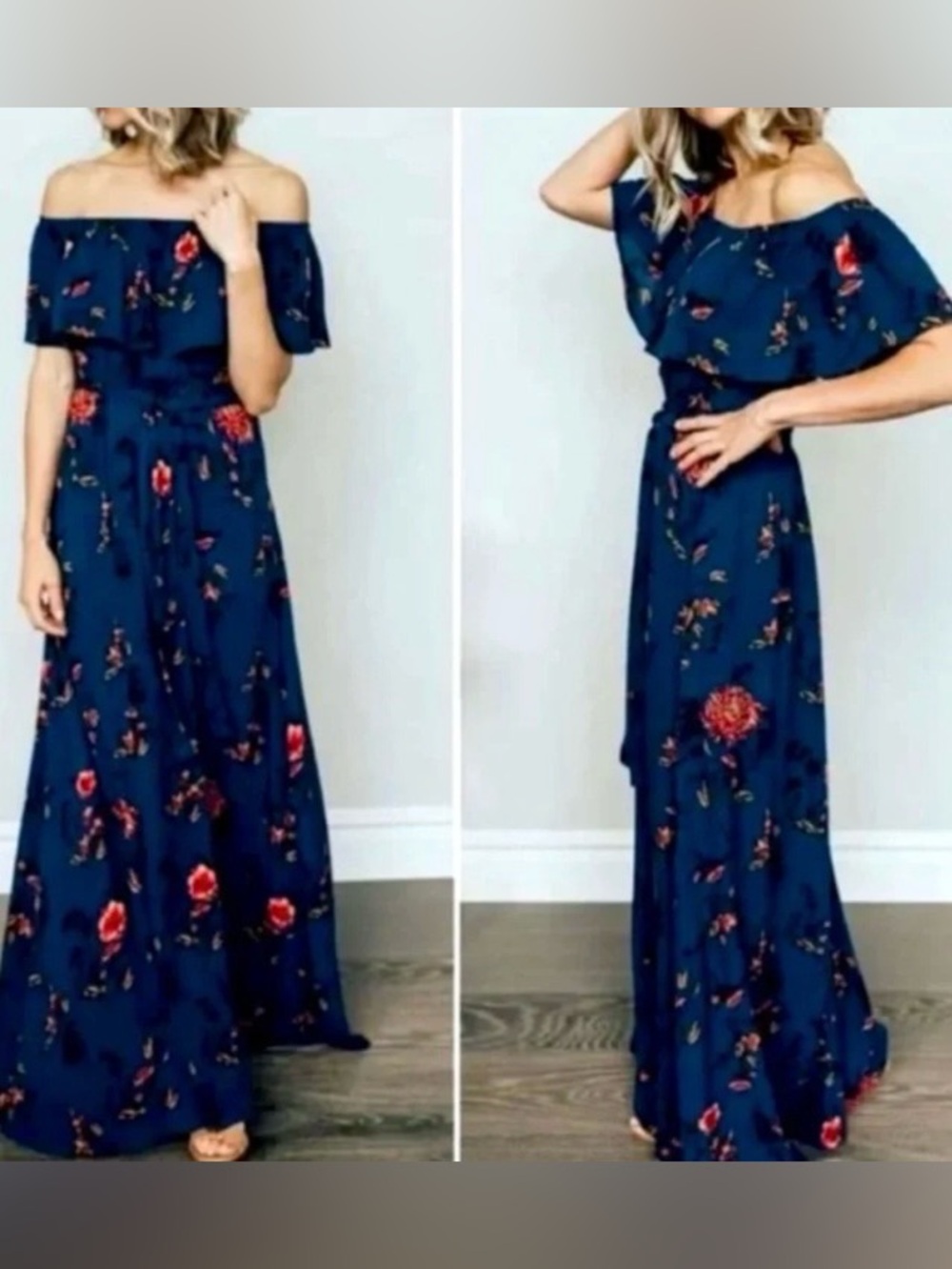 Baltic Born Marion Maxi Dress Off the Shoulder Floral Print